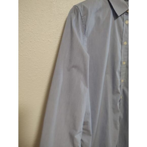 Banana Republic Parker Blue White Micro Check Long Sleeve Tunic Shirt Small - Picture 9 of 13